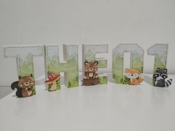 Letras 3 D Tema Bosque Encantado