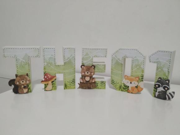 Letras 3 D Tema Bosque Encantado