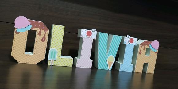 Letras 3 D Tema Sorvete