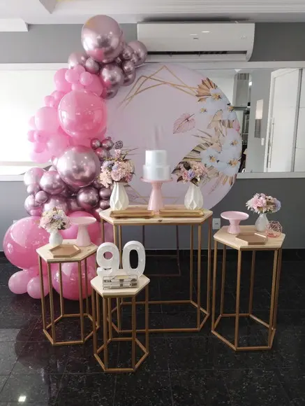 Aluguel de Decoração Rosê Gold Festa 90 Anos