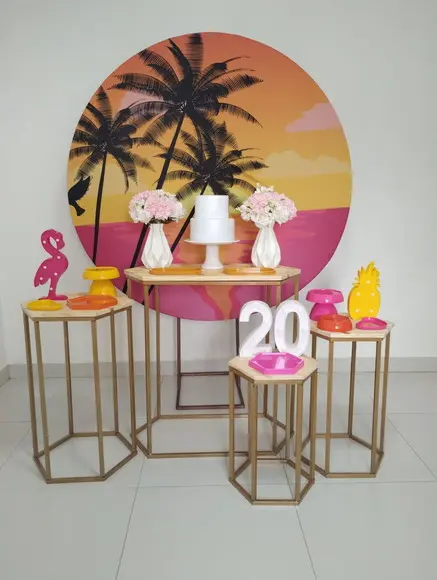Decoração Adulta Festa Tropical 20 Anos