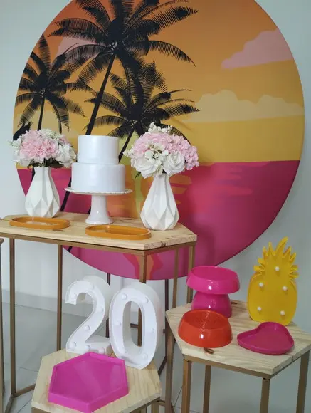 Decoração Adulta Festa Tropical 20 Anos