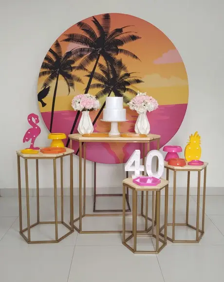 Decoração Adulta Festa Tropical 20 Anos
