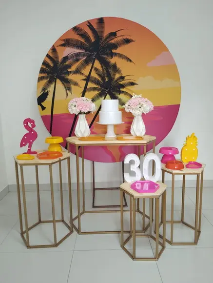 Decoração Adulta Festa Tropical 30 Anos