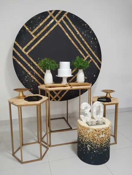 Decoração Adulto 30 Anos Preto e Dourado