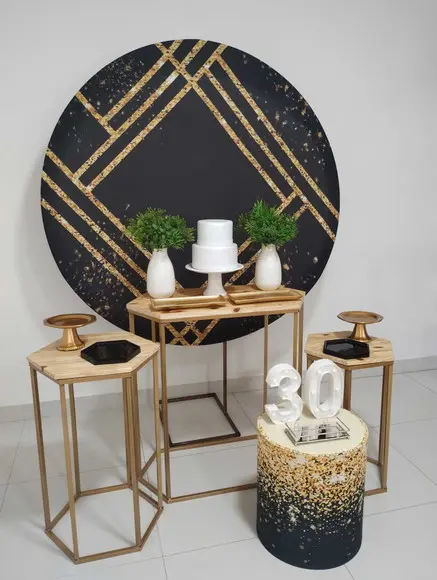 Decoração Adulto 30 Anos Preto e Dourado