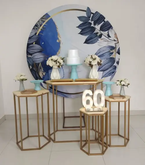 Decoração Azul Festa 60 Anos