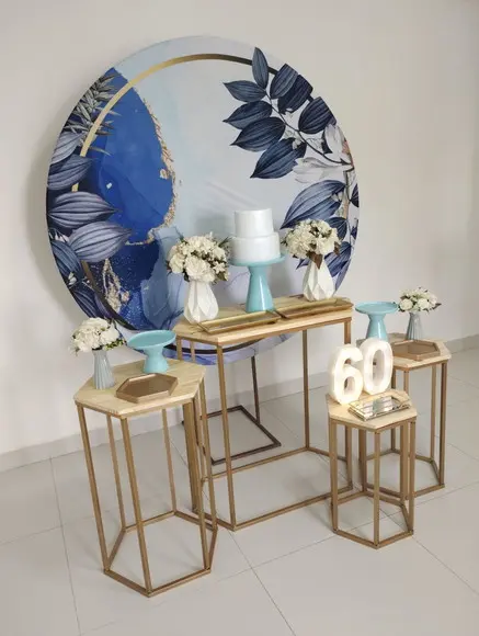 Decoração Azul Festa 60 Anos
