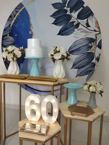 Decoração Azul Festa 60 Anos