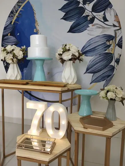 Decoração Azul Festa 70 Anos