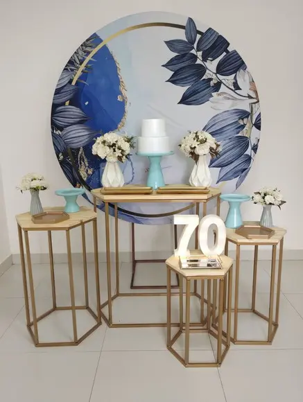 Decoração Azul Festa 70 Anos