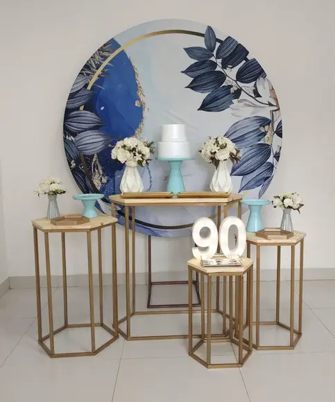 Decoração Azul Festa 90 Anos