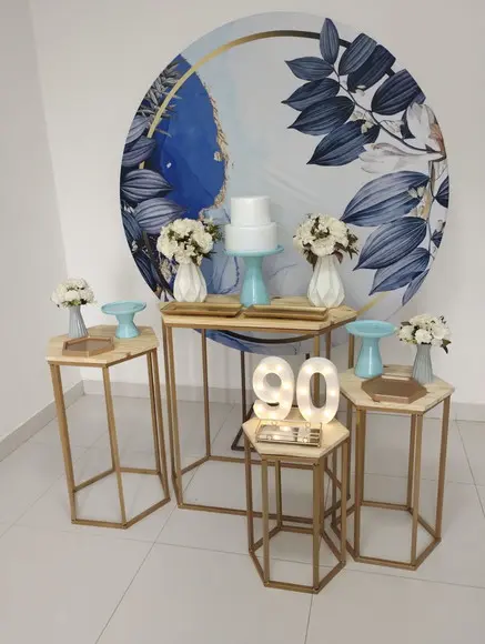 Decoração Azul Festa 90 Anos