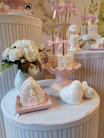 Decoração Batizado Rosa