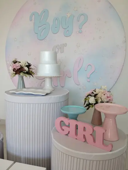 Decoração Chá Revelação Azul e Rosa