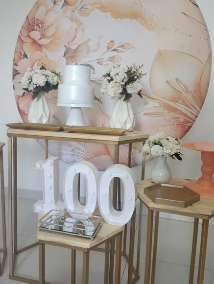 Decoração Festa 100 Anos Laranja