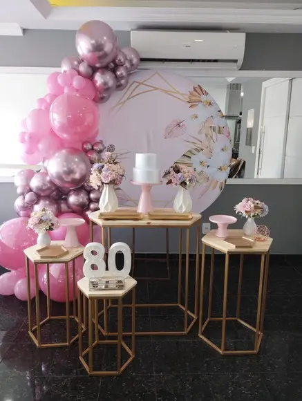 Decoração Festa Rose Gold Festa 80 Anos