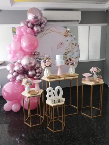 Decoração Festa Rose Gold Festa 80 Anos