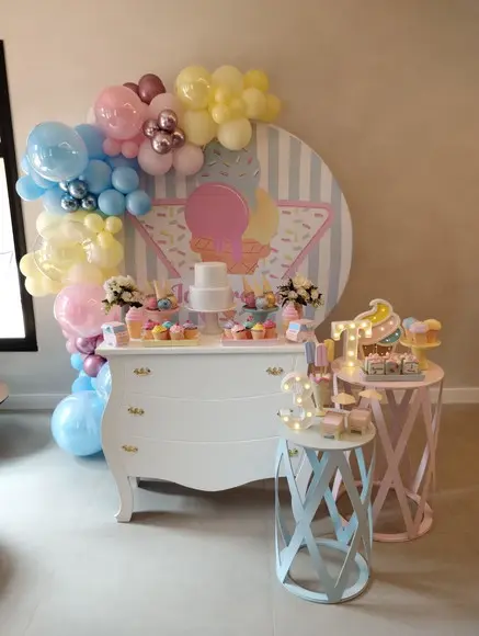 Decoração Festa Sorveteria Incluso Balões