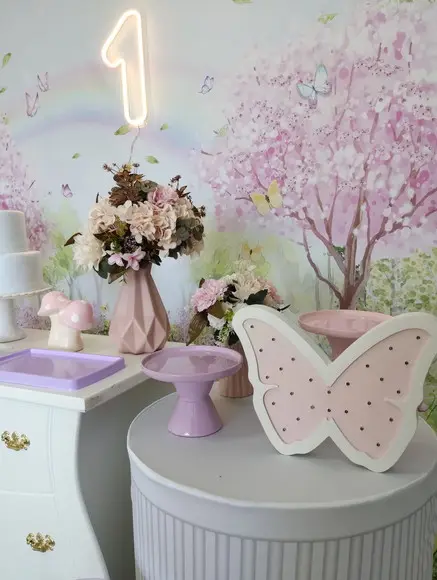 Decoração Jardim Encantado Rosa e Lilás