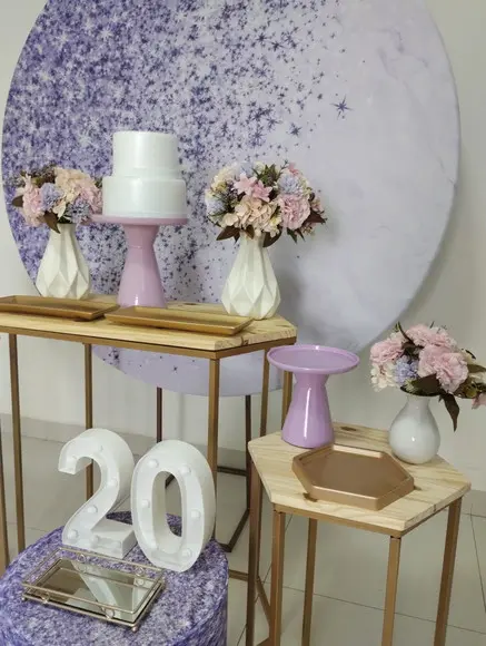 Decoração Lilás 20 Anos