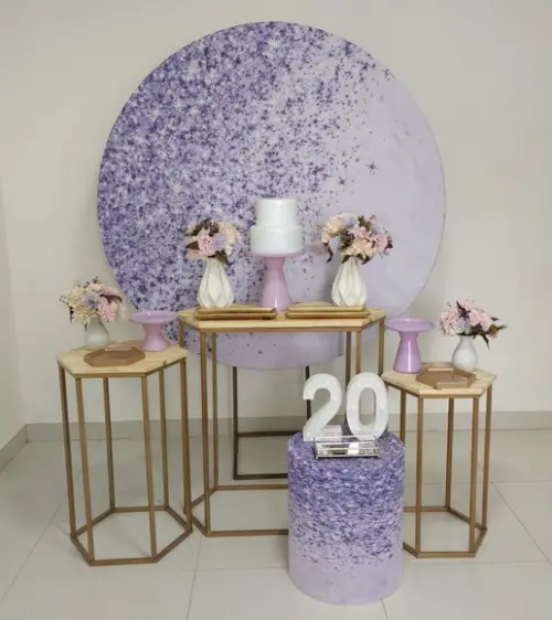 Decoração Lilás 20 Anos