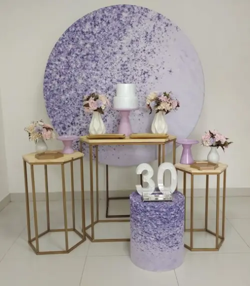 Decoração Lilás 30 Anos