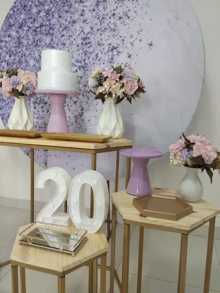 Decoração Lilás 20 Anos