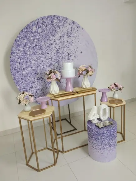 Decoração Lilás 40 Anos