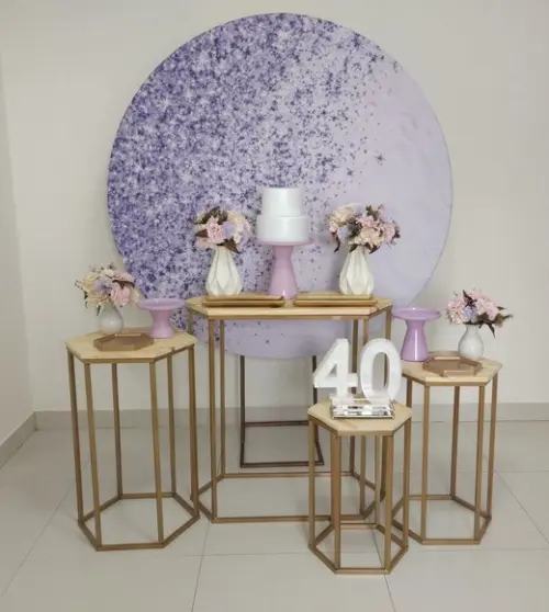 Decoração Lilás 40 Anos