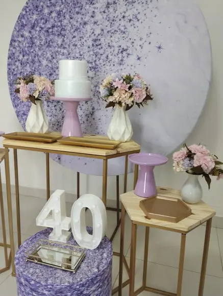 Decoração Lilás 40 Anos