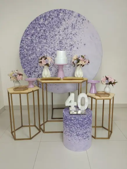 Decoração Lilás 40 Anos