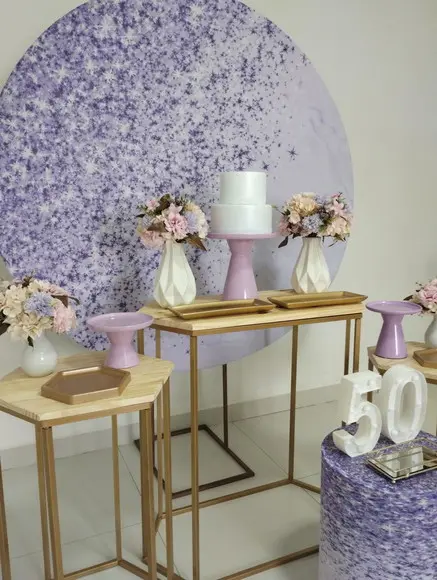 Decoração Lilás 50 Anos