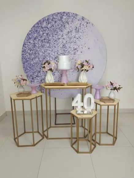 Decoração Lilás 40 Anos