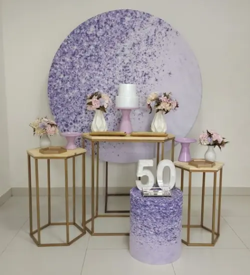 Decoração Lilás 50 Anos