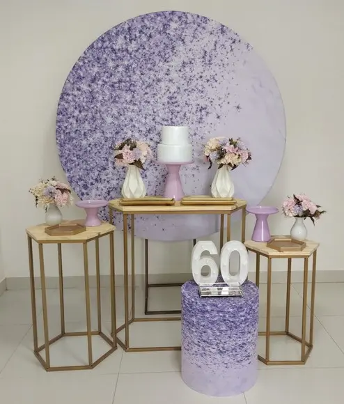 Decoração Lilás 60 Anos