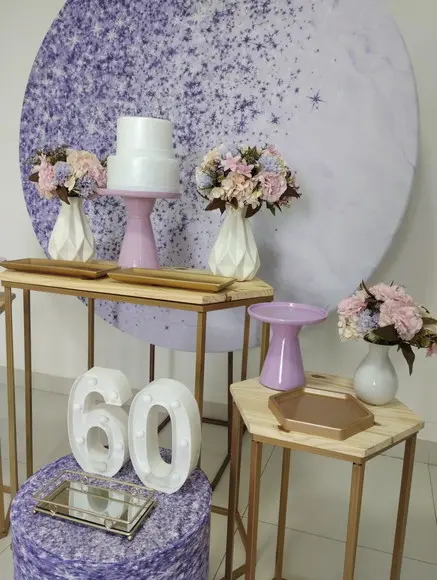 Decoração Lilás 60 Anos
