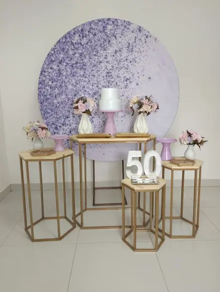 Decoração Lilás 50 Anos
