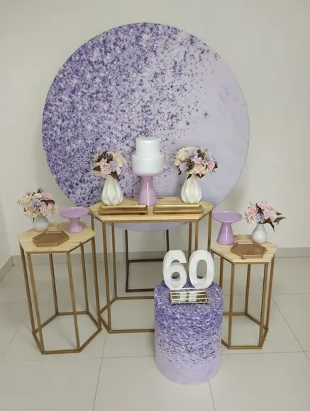 Decoração Lilás 60 Anos