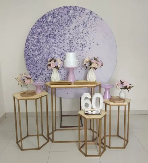 Decoração Lilás 60 Anos