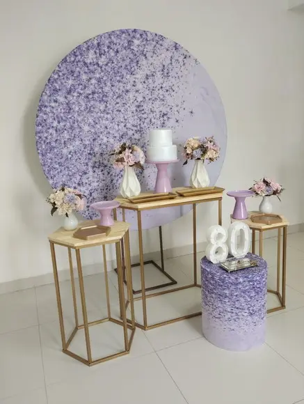 Decoração Lilás 80 Anos