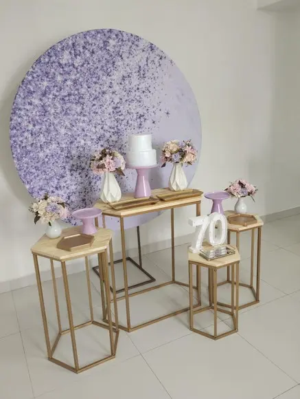 Decoração Lilás 70 Anos