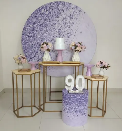 Decoração Lilás 90 Anos