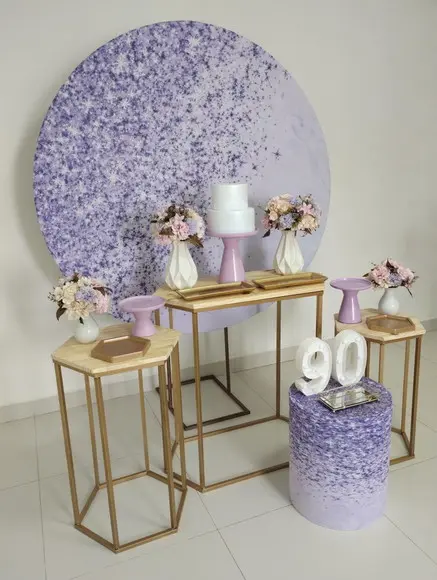 Decoração Lilás 90 Anos