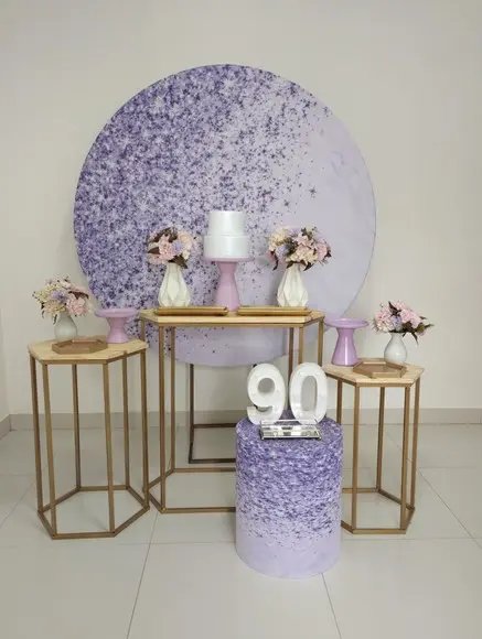 Decoração Lilás 90 Anos