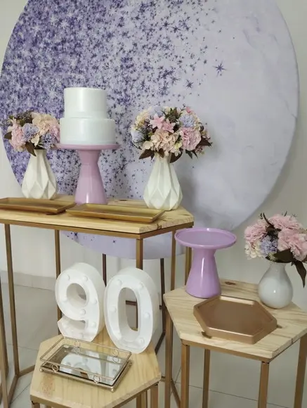 Decoração Lilás 90 Anos