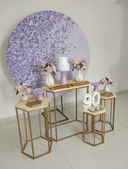 Decoração Lilás 90 Anos