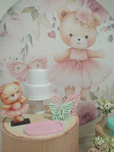 Decoração Ursinha Rosa