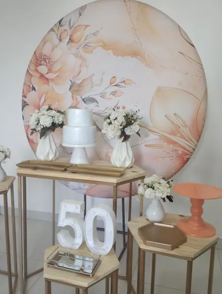 Festa 50 Anos Laranja Floral