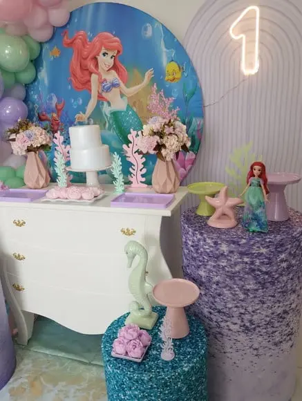 Festa a Pequena Sereia com Decoração de Balões